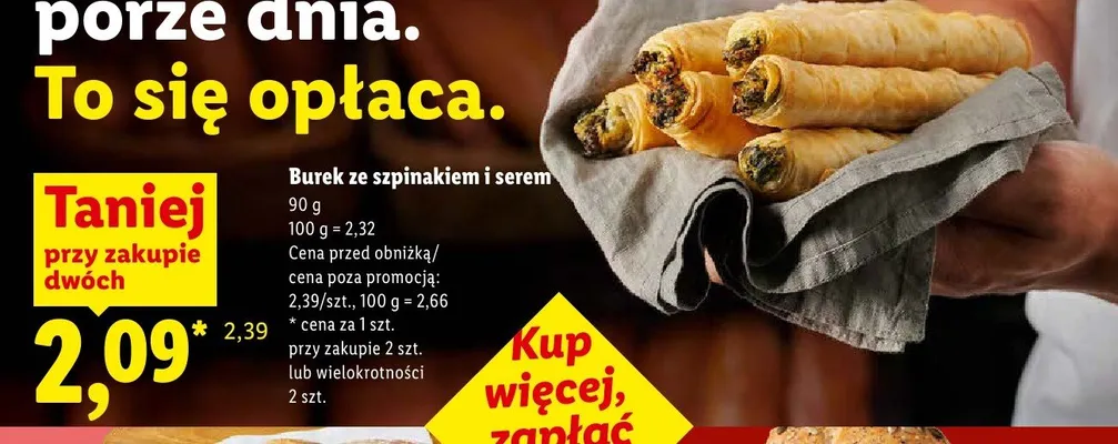 Burek ze szpinakiem i serem promocja w Lidl
