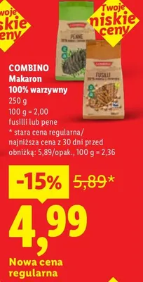 Makaron 100% warzywny fusilli promocja w Lidl