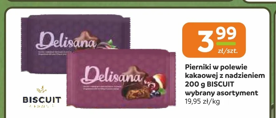 Pierniki w polewie kakaowej z nadzieniem Delisana promocja w Społem Częstochowa