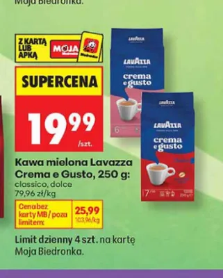 Kawa mielona Lavazza Crema e Gusto Dolce promocja w Biedronka