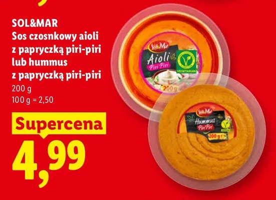 Hummus z papryczką piri-piri Sol & Mar promocja w Lidl
