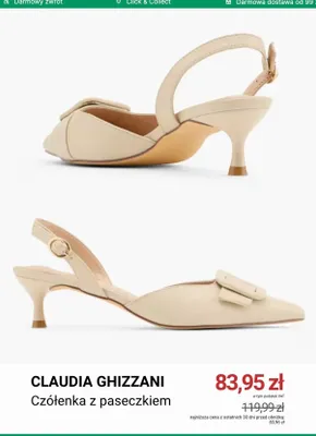 Czółenka z paseczkiem Claudia Ghizzani promocja w Deichmann