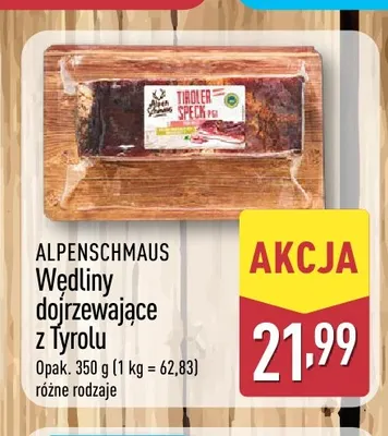 Wędliny dojrzewające z Tyrolu Alpenschmaus promocja w Aldi