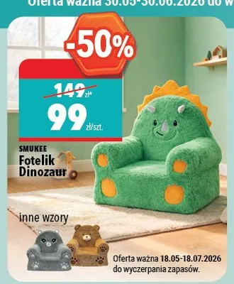 Fotelik SMUKEE Dinozaur promocja w Biedronka Home