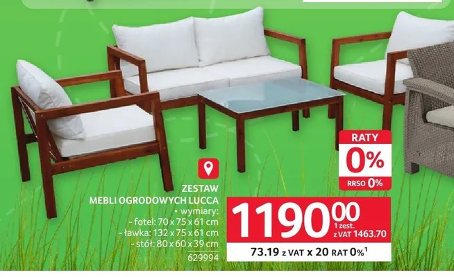 Zestaw mebli ogrodowych Lucca promocja w Selgros