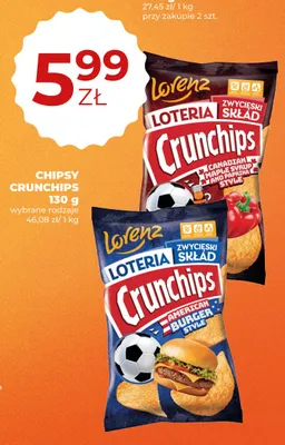 Chipsy Crunchips Canadian Maple Syrup & Red Paprika Style promocja w Duży Ben