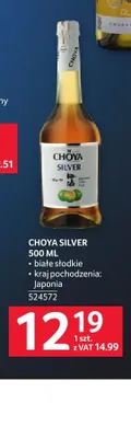 Wino Choya Silver białe słodkie promocja w Selgros