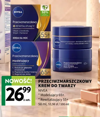 Przeciwzmarszczkowy krem do twarzy Nivea modelujący 65+ promocja w Intermarche