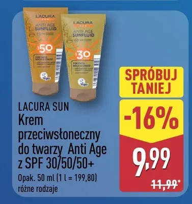 Krem przeciwsłoneczny do twarzy Anti Age z SPF 30/50/50+ promocja w Aldi