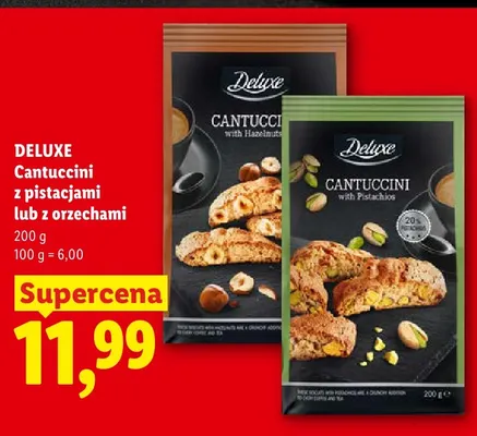 Cantuccini z orzechami Deluxe promocja w Lidl