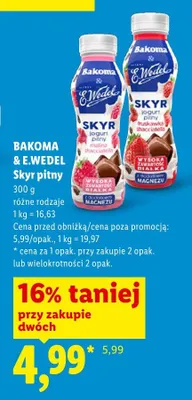 Skyr pitny Bakoma & E.Wedel promocja w Lidl