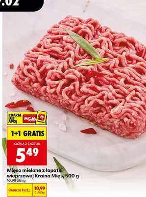 Mięso mielone z łopatki wieprzowej Kraina Mięs, 500 g promocja w Biedronka