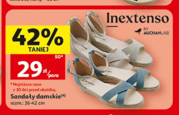 Sandały damskie Inextenso promocja w Auchan