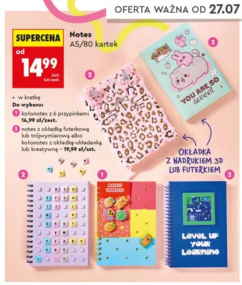 Kołonotes z 6 przypinkami Kayet 80 kartek promocja w Biedronka