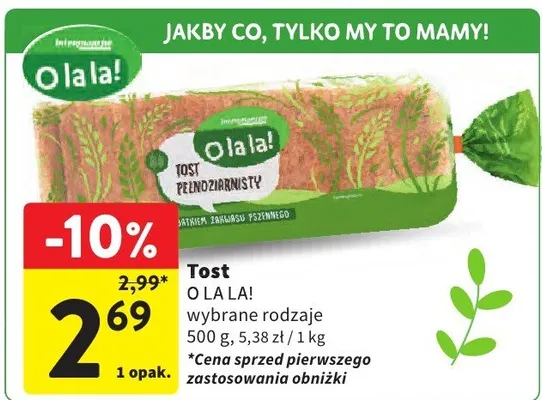 Tost wybrane rodzaje promocja w Intermarche