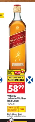 Whisky Johnnie Walker Red Label promocja w Biedronka