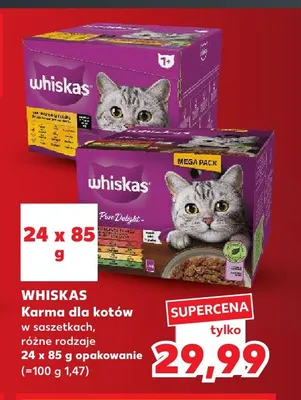 Karma dla kotów w saszetkach Whiskas 24-pak 85 g promocja w Kaufland