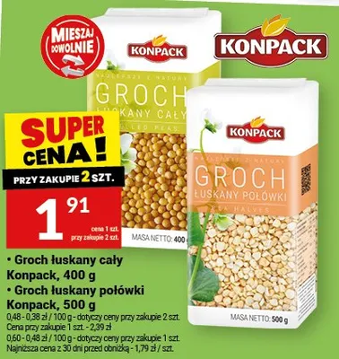Groch łuskany połówki promocja w Twój Market