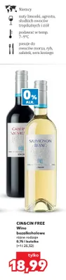 Wino bezalkoholowe Cin & Cin Sauvignon Blanc promocja w Kaufland