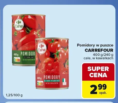 Pomidory w puszce Carrefour całe promocja w Carrefour Market