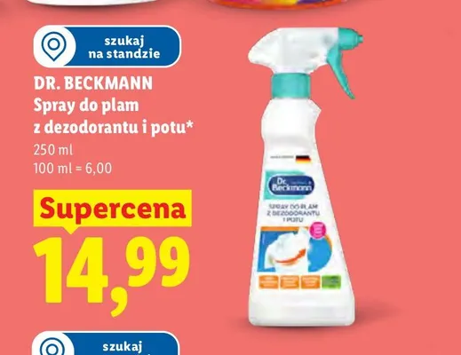 Spray do plam z dezodorantu i potu Dr. Beckmann promocja w Lidl