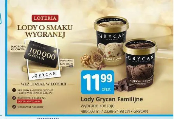 Lody Grycan Familijne Czekoladowe promocja w Marketvita