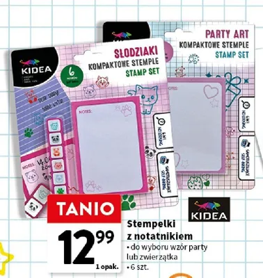 Stempelki z notatnikiem Kidea wzór zwierzątka promocja w Intermarche
