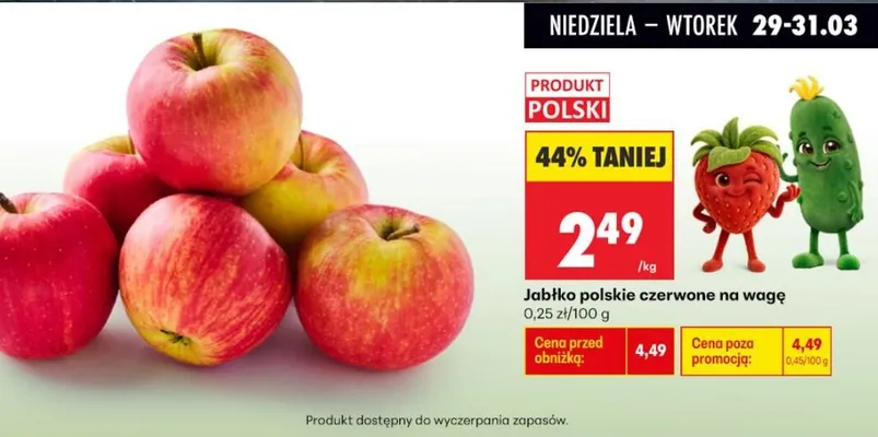 Jabłko polskie czerwone na wagę promocja w Biedronka