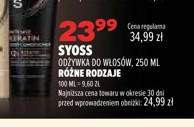 Odżywka do włosów Syoss promocja w Drogerie Natura