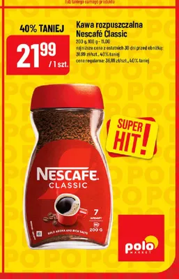 Kawa rozpuszczalna Nescafé Classic promocja w POLOmarket