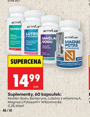 Suplement Magnez z Potasem + Witamina B6 Activlab 60-pak promocja w Biedronka
