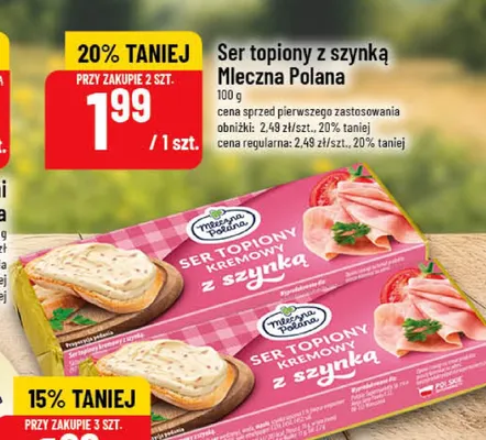 Ser topiony z szynką Mleczna Polana promocja w POLOmarket