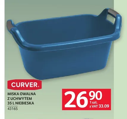 Miska owalna z uchwytem 35 l niebieska Curver promocja w Selgros