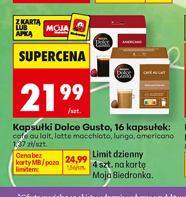 Kapsułki Dolce Gusto lungo promocja w Biedronka
