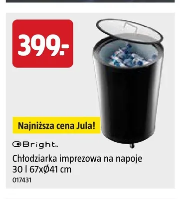 Chłodziarka imprezowa na napoje Bright 30l 67xØ41cm promocja w Jula
