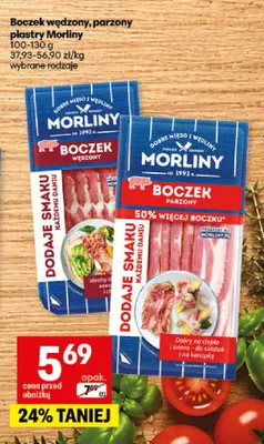 Boczek parzony w plastrach Morliny promocja w Delikatesy Centrum