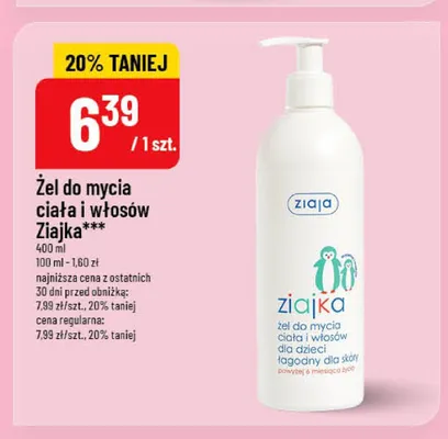 Żel do mycia ciała i włosów Ziaja promocja w POLOmarket