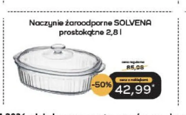 Naczynie żaroodporne Solvena prostokątne 2,8 l Galicja promocja w Delikatesy Centrum