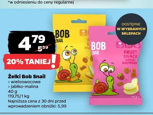 Żelki jabłko-malina Bob Snail promocja w Netto