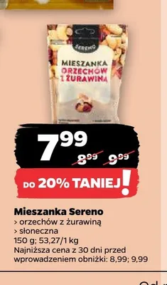 Mieszanka orzechów z żurawiną Sereno promocja w Netto