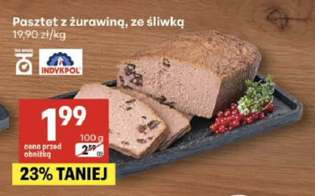 Pasztet ze śliwką Indykpol promocja w Delikatesy Centrum