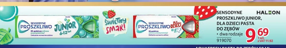 Pasta do zębów dla dzieci Sensodyne Proszkliwo dla dzieci 0-6 lat promocja w Selgros