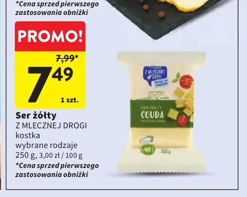 Ser gouda w kostce Z Mlecznej Drogi promocja w Intermarche