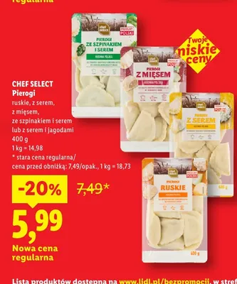 Pierogi ruskie Chef Select promocja w Lidl