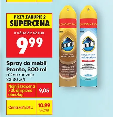 Spray do mebli różne rodzaje promocja w Biedronka