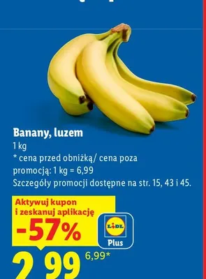 Banany luzem promocja w Lidl