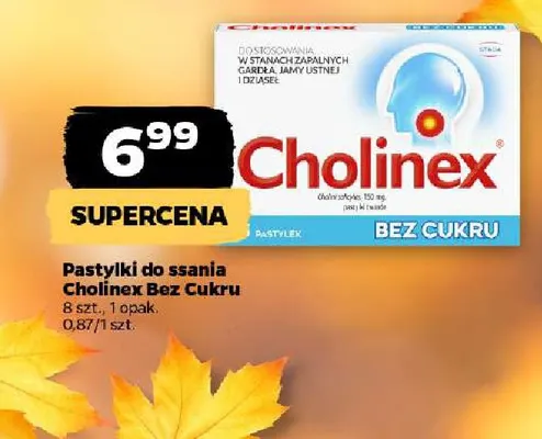 Pastylki do ssania Cholinex bez cukru promocja w Netto