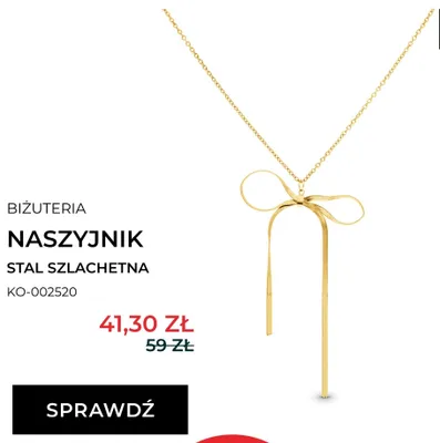 Naszyjnik stal szlachetna KO-002520 promocja w Briju