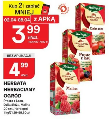 Herbata herbaciany ogród Prosto z Lasu, Dzika Róża, Malina promocja w Chorten