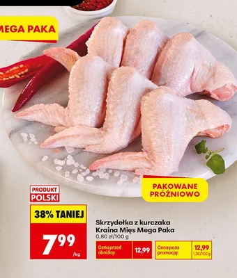Skrzydełka z kurczaka Kraina Mięs Mega Paka promocja w Biedronka